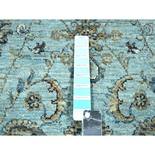 Load image into Gallery viewer, 6&#39;1&quot;x6&#39;1&quot; Cerulean Blue, Hand Knotted, Agra, Shah Abbas Flower Vines Design, Vegetable Dyes, Luxurious Wool, Denser Weave, Round, Oriental Rug FWR456834
