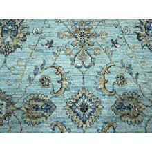 Load image into Gallery viewer, 6&#39;1&quot;x6&#39;1&quot; Cerulean Blue, Hand Knotted, Agra, Shah Abbas Flower Vines Design, Vegetable Dyes, Luxurious Wool, Denser Weave, Round, Oriental Rug FWR456834