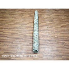 Load image into Gallery viewer, 6&#39;1&quot;x6&#39;1&quot; Cerulean Blue, Hand Knotted, Agra, Shah Abbas Flower Vines Design, Vegetable Dyes, Luxurious Wool, Denser Weave, Round, Oriental Rug FWR456834