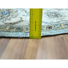 Load image into Gallery viewer, 6&#39;1&quot;x6&#39;1&quot; Cerulean Blue, Hand Knotted, Agra, Shah Abbas Flower Vines Design, Vegetable Dyes, Luxurious Wool, Denser Weave, Round, Oriental Rug FWR456834