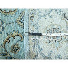 Load image into Gallery viewer, 6&#39;1&quot;x6&#39;1&quot; Cerulean Blue, Hand Knotted, Agra, Shah Abbas Flower Vines Design, Vegetable Dyes, Luxurious Wool, Denser Weave, Round, Oriental Rug FWR456834