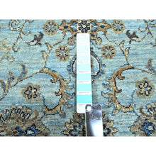Load image into Gallery viewer, 8&#39;x8&#39; Crystal Blue, Agra, Shah Abbas Flower Vines Design, Hand Knotted, Pure Wool, Natural Dyes, Denser Weave, Round, Oriental Rug FWR456840