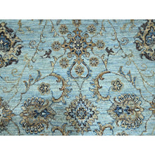 Load image into Gallery viewer, 8&#39;x8&#39; Crystal Blue, Agra, Shah Abbas Flower Vines Design, Hand Knotted, Pure Wool, Natural Dyes, Denser Weave, Round, Oriental Rug FWR456840