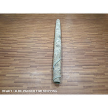 Load image into Gallery viewer, 8&#39;x8&#39; Crystal Blue, Agra, Shah Abbas Flower Vines Design, Hand Knotted, Pure Wool, Natural Dyes, Denser Weave, Round, Oriental Rug FWR456840