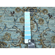 Load image into Gallery viewer, 7&#39;2&quot;x7&#39;2&quot; Powder Blue, Denser Weave, Agra, All Over Shah Abbas Flower Design, Vegetable Dyes, Pure Wool, Hand Knotted, Round, Oriental Rug FWR456858