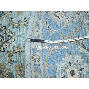 7'2"x9'10" Alabaster White, Natural Wool, Hand Knotted, Vintage Persian Kerman, Washed Out, Evenly Worn, Cleaned with Sides and Edges Professionally Secured, Oriental Rug FWR513174