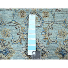 Load image into Gallery viewer, 7&#39;1&quot;x7&#39;1&quot; Arctic Blue, All Over Shah Abbas Flower Design, Natural Dyes, Densely Woven, Agra, Pure Wool, Hand Knotted, Round, Oriental Rug FWR456864
