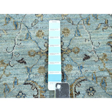 Load image into Gallery viewer, 2&#39;7&quot;x8&#39;1&quot; Powder Blue, All Over Shah Abbas Flower Design, Vegetable Dyes, Denser Weave, Agra, Natural Wool, Hand Knotted, Runner, Oriental Rug FWR456870