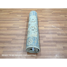 Load image into Gallery viewer, 2&#39;7&quot;x8&#39;1&quot; Powder Blue, All Over Shah Abbas Flower Design, Vegetable Dyes, Denser Weave, Agra, Natural Wool, Hand Knotted, Runner, Oriental Rug FWR456870