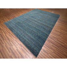 Load image into Gallery viewer, 9&#39;x12&#39;1&quot; Aegean Blue, Kohinoor Herat Small Geometric Repetitive Design, Hand Knotted, Soft To The Touch, Pure Wool, Oriental Rug FWR456888