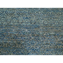 Load image into Gallery viewer, 9&#39;x12&#39;1&quot; Aegean Blue, Kohinoor Herat Small Geometric Repetitive Design, Hand Knotted, Soft To The Touch, Pure Wool, Oriental Rug FWR456888