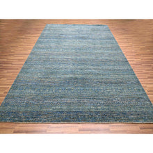 Load image into Gallery viewer, 9&#39;x11&#39;10&quot; Yale Blue, Kohinoor Herat Small Repetitive Geometric Design, Lush And Plush, Hand Knotted, Soft Wool, Oriental Rug FWR456894