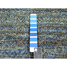 Load image into Gallery viewer, 9&#39;x11&#39;10&quot; Yale Blue, Kohinoor Herat Small Repetitive Geometric Design, Lush And Plush, Hand Knotted, Soft Wool, Oriental Rug FWR456894