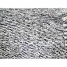 Load image into Gallery viewer, 9&#39;x12&#39;1&quot; Barely Blue With Brown, Modern Geometric Opened Up Plaid Design, 100% Wool, Hand Knotted, Thick And Plush, Oriental Rug FWR456912