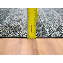 Load image into Gallery viewer, 3&#39;1&quot;x5&#39; Charcoal Gray, Small Repetitive Diamond Shaped Geometric Elements, Kohinoor Herat, Hand Knotted, Tone On Tone, Soft To The Touch, Pure Wool, Oriental Rug FWR456936