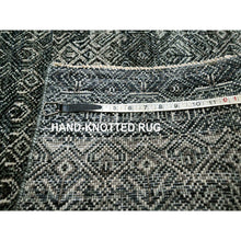 Load image into Gallery viewer, 3&#39;1&quot;x5&#39; Charcoal Gray, Small Repetitive Diamond Shaped Geometric Elements, Kohinoor Herat, Hand Knotted, Tone On Tone, Soft To The Touch, Pure Wool, Oriental Rug FWR456936