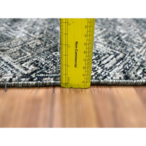 2'x3' Shadow Gray, Hand Knotted, Kohinoor Herat With Small Repetitive Diamond Shaped Geometric Elements, Tone On Tone, Soft To The Touch, Pure Wool, Mat, Oriental Rug FWR456942