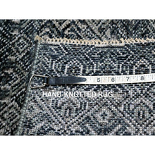 Load image into Gallery viewer, 2&#39;x3&#39; Shadow Gray, Hand Knotted, Kohinoor Herat With Small Repetitive Diamond Shaped Geometric Elements, Tone On Tone, Soft To The Touch, Pure Wool, Mat, Oriental Rug FWR456942