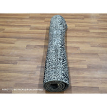 Load image into Gallery viewer, 2&#39;x3&#39; Pebble Gray, Kohinoor Herat With Small Repetitive Diamond Shaped Geometric Design, Tone On Tone, Hand Knotted, Soft To The Touch, Pure Wool, Mat, Oriental Rug FWR456948