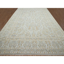 Load image into Gallery viewer, 12&#39;x15&#39;1&quot; Pastel Gray, Meditation Tree Of Life Design, Tone On Tone, Zero Pile, 100% Wool, Densely Woven, Hand Knotted, 200 Kpsi, Oversized, Oriental Rug FWR456954