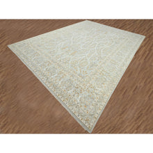 Load image into Gallery viewer, 12&#39;x15&#39;1&quot; Pastel Gray, Meditation Tree Of Life Design, Tone On Tone, Zero Pile, 100% Wool, Densely Woven, Hand Knotted, 200 Kpsi, Oversized, Oriental Rug FWR456954