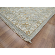 Load image into Gallery viewer, 12&#39;x15&#39;1&quot; Pastel Gray, Meditation Tree Of Life Design, Tone On Tone, Zero Pile, 100% Wool, Densely Woven, Hand Knotted, 200 Kpsi, Oversized, Oriental Rug FWR456954