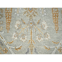 Load image into Gallery viewer, 12&#39;x15&#39;1&quot; Pastel Gray, Meditation Tree Of Life Design, Tone On Tone, Zero Pile, 100% Wool, Densely Woven, Hand Knotted, 200 Kpsi, Oversized, Oriental Rug FWR456954
