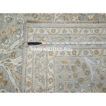 Load image into Gallery viewer, 12&#39;x15&#39;1&quot; Pastel Gray, Meditation Tree Of Life Design, Tone On Tone, Zero Pile, 100% Wool, Densely Woven, Hand Knotted, 200 Kpsi, Oversized, Oriental Rug FWR456954