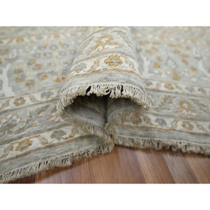 9'2"x12' Spanish Gray, 200 Kpsi, Meditation Tree Of Life Design, Tone On Tone, Zero Pile, 100% Wool, Densely Woven, Hand Knotted, Oriental Rug FWR456960