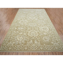 Load image into Gallery viewer, 9&#39;x12&#39; Reseda Green, Ziegler Mahal Large Flowers Design, Tone On Tone, Zero Pile, 100% Wool, Hand Knotted, Dense Weave, Oriental Rug FWR456990