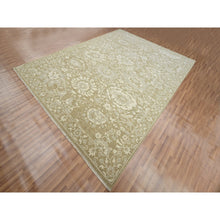 Load image into Gallery viewer, 9&#39;x12&#39; Reseda Green, Ziegler Mahal Large Flowers Design, Tone On Tone, Zero Pile, 100% Wool, Hand Knotted, Dense Weave, Oriental Rug FWR456990
