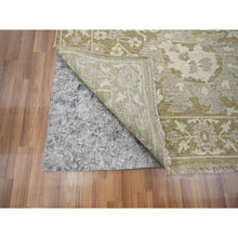 Load image into Gallery viewer, 9&#39;x12&#39; Reseda Green, Ziegler Mahal Large Flowers Design, Tone On Tone, Zero Pile, 100% Wool, Hand Knotted, Dense Weave, Oriental Rug FWR456990