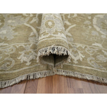 Load image into Gallery viewer, 9&#39;x12&#39; Reseda Green, Ziegler Mahal Large Flowers Design, Tone On Tone, Zero Pile, 100% Wool, Hand Knotted, Dense Weave, Oriental Rug FWR456990