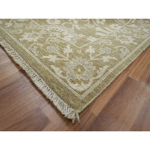 Load image into Gallery viewer, 9&#39;x12&#39; Reseda Green, Ziegler Mahal Large Flowers Design, Tone On Tone, Zero Pile, 100% Wool, Hand Knotted, Dense Weave, Oriental Rug FWR456990