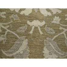 Load image into Gallery viewer, 9&#39;x12&#39; Reseda Green, Ziegler Mahal Large Flowers Design, Tone On Tone, Zero Pile, 100% Wool, Hand Knotted, Dense Weave, Oriental Rug FWR456990