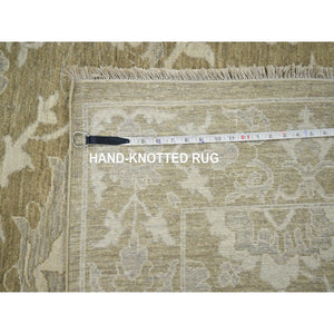 9'x12' Reseda Green, Ziegler Mahal Large Flowers Design, Tone On Tone, Zero Pile, 100% Wool, Hand Knotted, Dense Weave, Oriental Rug FWR456990