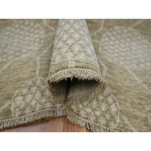 Load image into Gallery viewer, 8&#39;1&quot;x10&#39;1&quot; Dark Vanilla Brown, Pomegranate Khotan Design, Tone On Tone, Zero Pile, 100% Wool, Hand Knotted, Dense Weave, Oriental Rug FWR456996