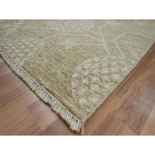 Load image into Gallery viewer, 8&#39;1&quot;x10&#39;1&quot; Dark Vanilla Brown, Pomegranate Khotan Design, Tone On Tone, Zero Pile, 100% Wool, Hand Knotted, Dense Weave, Oriental Rug FWR456996