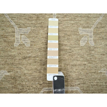 Load image into Gallery viewer, 8&#39;1&quot;x10&#39;1&quot; Dark Vanilla Brown, Pomegranate Khotan Design, Tone On Tone, Zero Pile, 100% Wool, Hand Knotted, Dense Weave, Oriental Rug FWR456996