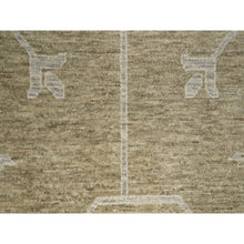 Load image into Gallery viewer, 8&#39;1&quot;x10&#39;1&quot; Dark Vanilla Brown, Pomegranate Khotan Design, Tone On Tone, Zero Pile, 100% Wool, Hand Knotted, Dense Weave, Oriental Rug FWR456996