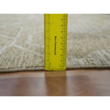 Load image into Gallery viewer, 8&#39;1&quot;x10&#39;1&quot; Dark Vanilla Brown, Pomegranate Khotan Design, Tone On Tone, Zero Pile, 100% Wool, Hand Knotted, Dense Weave, Oriental Rug FWR456996