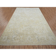 Load image into Gallery viewer, 9&#39;1&quot;x12&#39;2&quot; Beige With Cloud Gray, Broken And Erased Sultanabad Design, Zero Pile, 100% Wool, Hand Knotted, Oriental Rug FWR457008