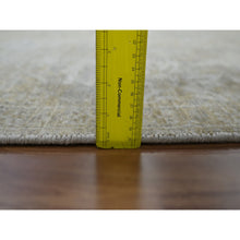Load image into Gallery viewer, 9&#39;1&quot;x12&#39;2&quot; Beige With Cloud Gray, Broken And Erased Sultanabad Design, Zero Pile, 100% Wool, Hand Knotted, Oriental Rug FWR457008