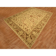 Load image into Gallery viewer, 10&#39;x13&#39;10&quot; Biscotti Brown, Agra, All Over Leaf Design, Zero Pile, 100% Wool, Hand Knotted, Vegetable Dyes, Oriental Rug FWR457020