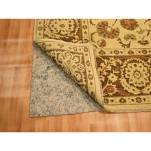 Load image into Gallery viewer, 10&#39;x13&#39;10&quot; Biscotti Brown, Agra, All Over Leaf Design, Zero Pile, 100% Wool, Hand Knotted, Vegetable Dyes, Oriental Rug FWR457020