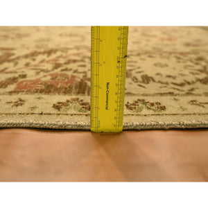 10'x13'10" Biscotti Brown, Agra, All Over Leaf Design, Zero Pile, 100% Wool, Hand Knotted, Vegetable Dyes, Oriental Rug FWR457020