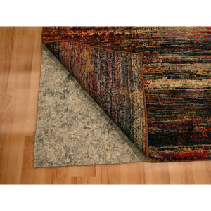 9'10"x14'1" Sunset Colors, Pure Sari Silk, Modern Design, Soft To The Touch, Hand Knotted, Oriental Rug FWR457032