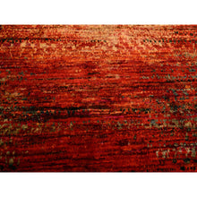 Load image into Gallery viewer, 9&#39;10&quot;x14&#39;1&quot; Sunset Colors, Pure Sari Silk, Modern Design, Soft To The Touch, Hand Knotted, Oriental Rug FWR457032
