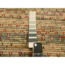 Load image into Gallery viewer, 9&#39;1&quot;x12&#39;2&quot; Beige, Wool and Sari Silk with Textured Weave, Modern Design, Hand Knotted, Oriental Rug FWR457038