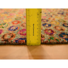 Load image into Gallery viewer, 10&#39;2&quot;x14&#39; Golden Yellow, The Buttons, Wool And Sari Silk, Hand Knotted, Soft To The Touch, Oriental Rug FWR457044